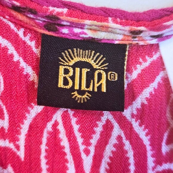 Bila Hot Pink Paisley Print Rayon Midi Dress | Made in India & Boho | Size XL - Picture 10 of 11